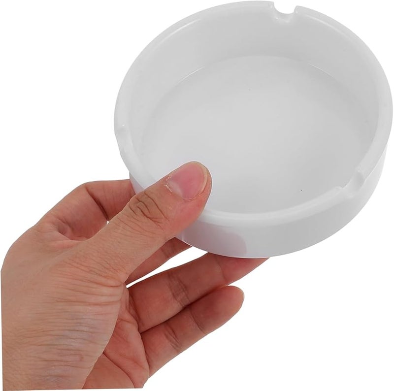Cabilock 2 Pack Lightweight Melamine Round Ashtray for Indoor Outdoor Home Office Patio - Image 3